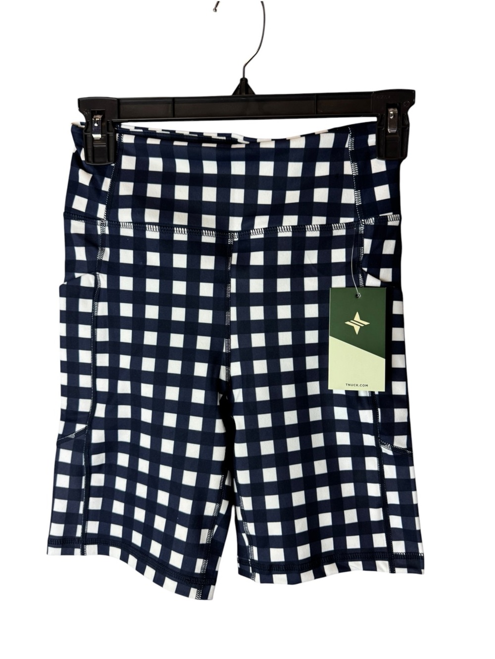 NWT Tuckernuck Sport Gingham Compression Bike Shorts XS
